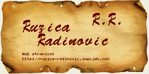 Ružica Radinović vizit kartica